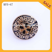MFB67 Antik-Messing hochwertiger Metall geprägter Knopf für Jeans 2cm